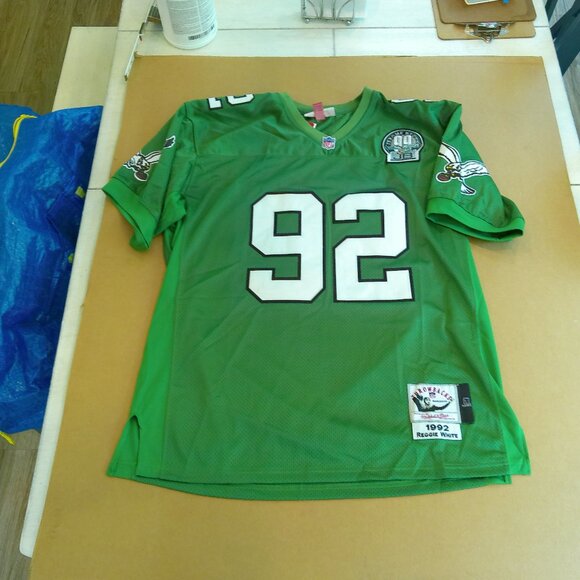 Reggie White 1992 Eagles Jersey 52 XL Mitchell Ness Throwback Jerome Brown Patch